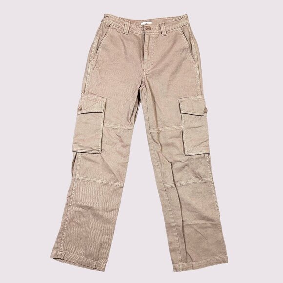 Aritzia Pants - TNA Aritzia Cargo Straight Leg Mauve Khaki Casual Cotton Pants Women's Size 2
